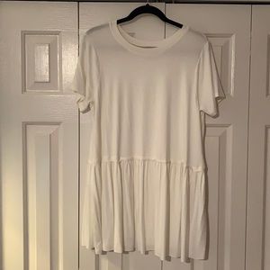 White peplum tunic top